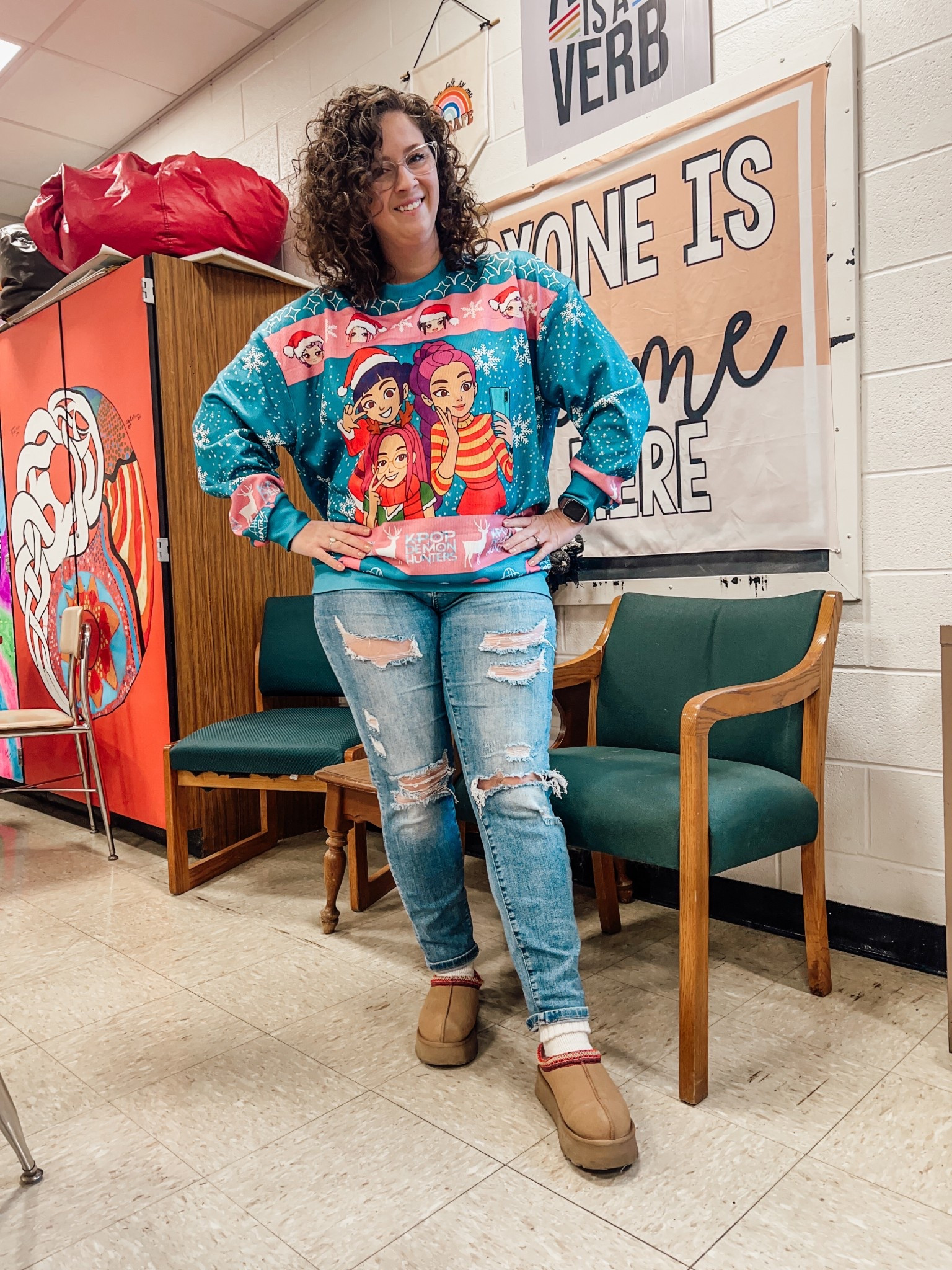 Day 60 ✔️

We’re still here, doing the thing. Spirit week continues! Pink for staff but this is the only pink ugly sweater that I have. 

Original is from Etsy but I don’t see it as listed right now. 

English teacher ootd 

#LTKFindsUnder100 #LTKWorkwear #LTKHoliday