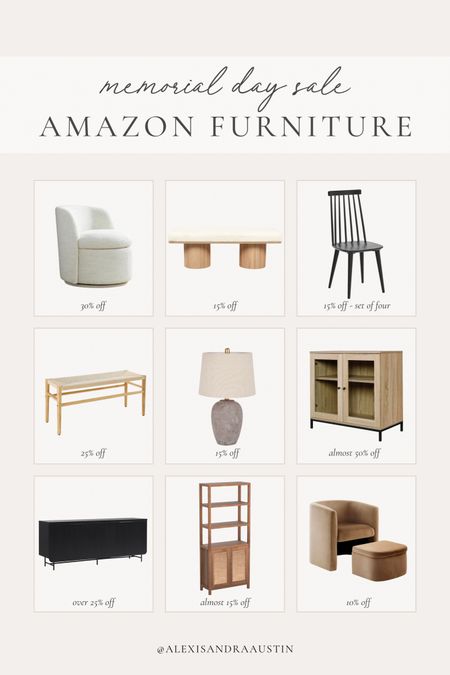 My favorite Amazon furniture sale finds for Memorial Day!

Home finds, deal of the day, sale alert, Memorial Day sale, wooden furniture, accent chair, table lamp, bedroom bench, dining chair, cabinet, lamp, sideboard, found it on Amazon, affordable finds, neutral home, spring refresh, shop the look!

#LTKHome #LTKSaleAlert #LTKStyleTip