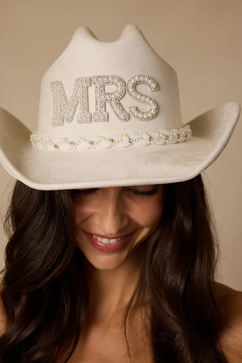 Wife of the Party White Patch Veil Western Hat | Lulus