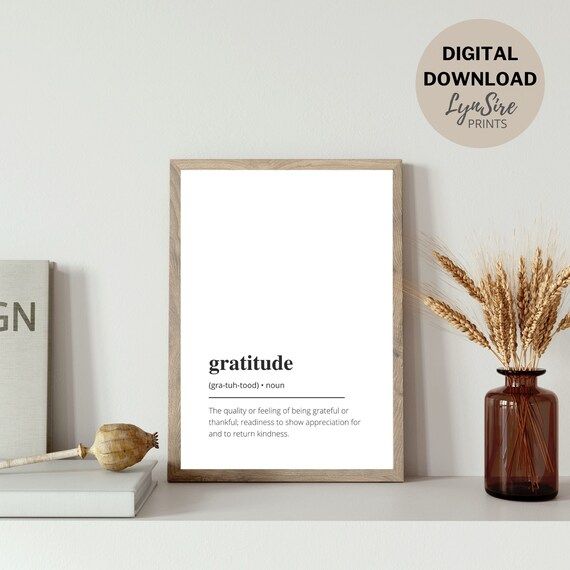 Gratitude Printable Gratitude Gift Printable Wall Art - Etsy | Etsy (US)
