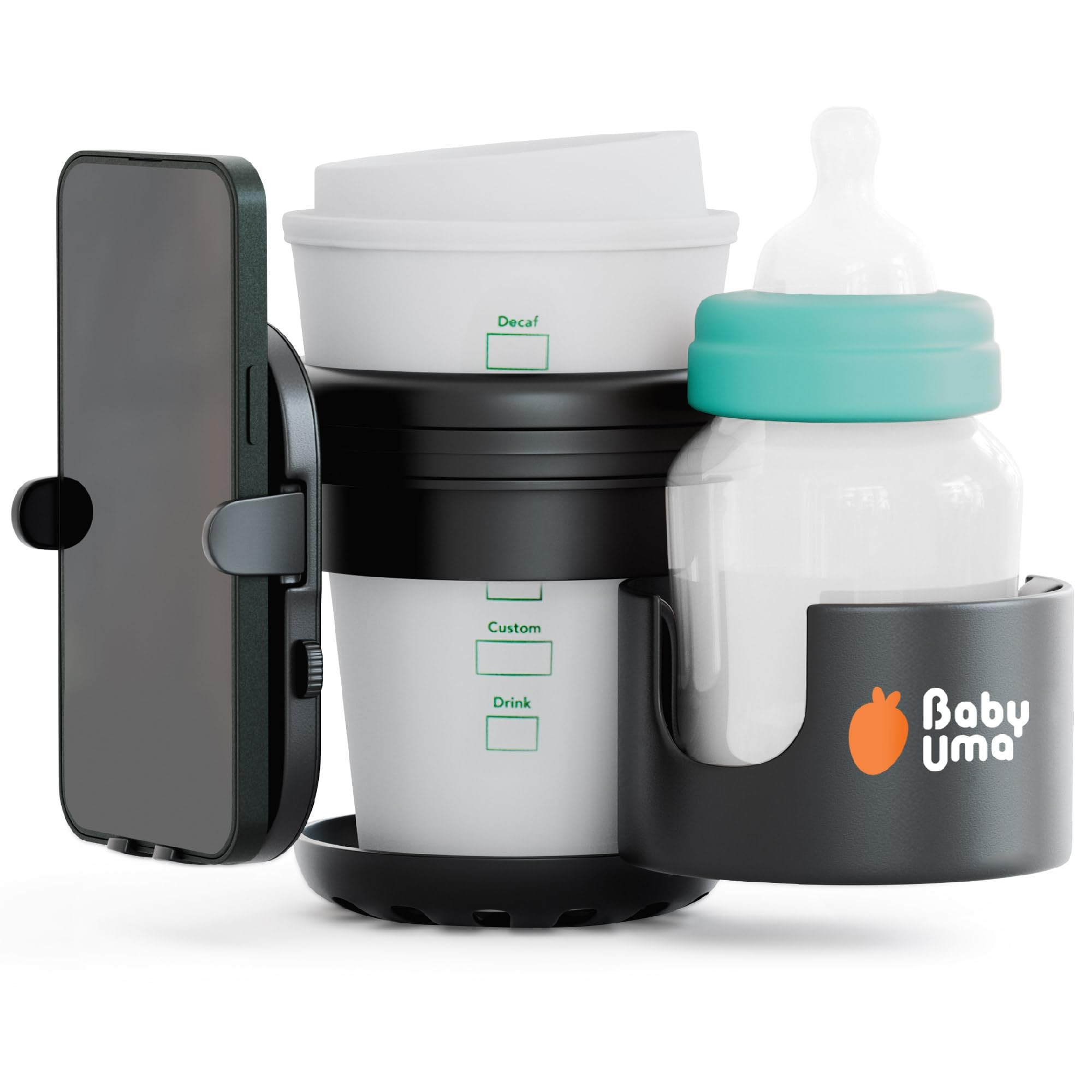Baby Uma 3-in-1 Cup Holder Phone Holder - Universal Stroller Cup Holder Attachment with 360° Pho... | Amazon (US)