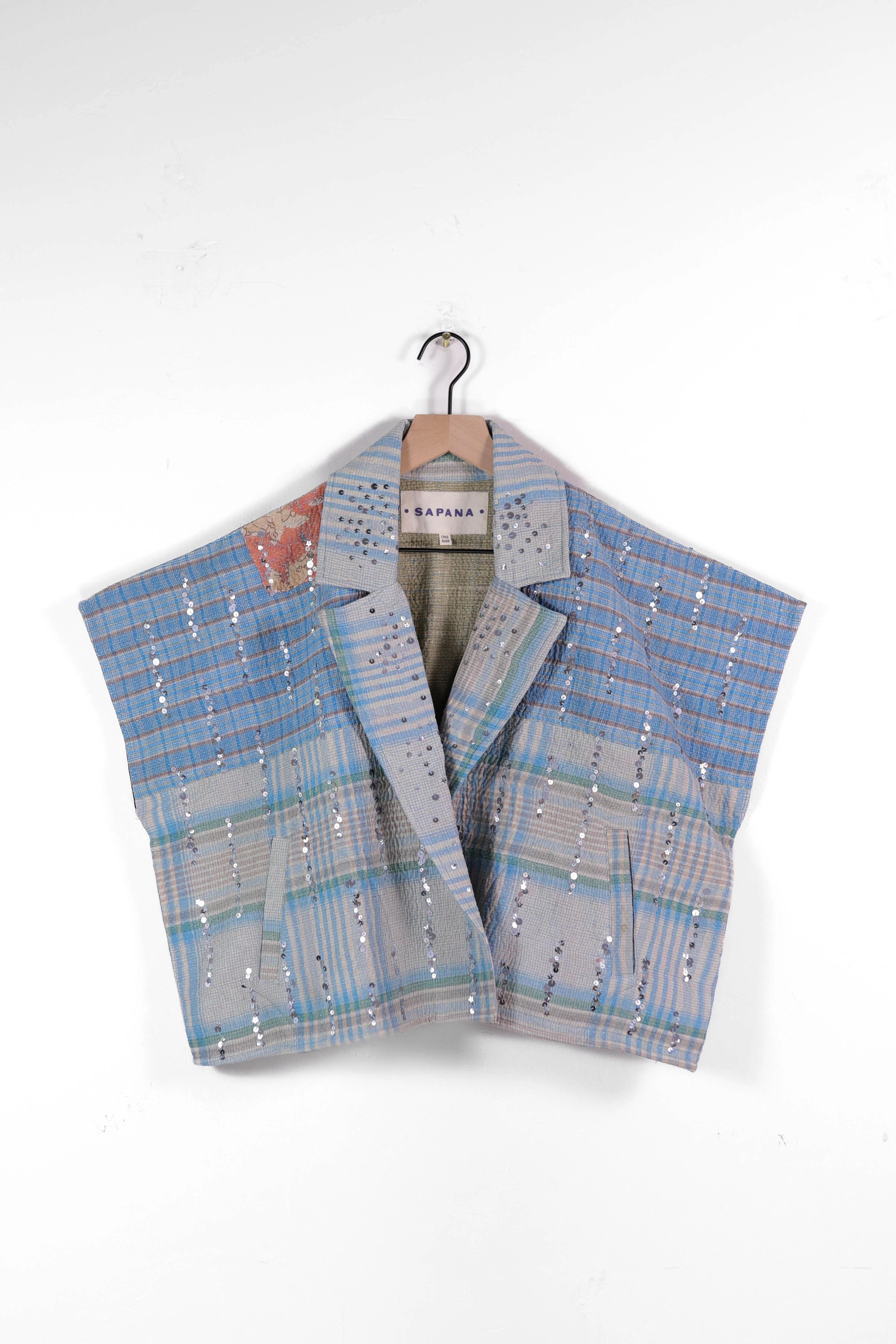 Vintage Kantha Blanket Coat The Round Top Blanket Coat | Sapana