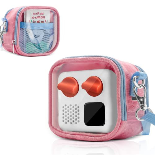 Transparent Carrying Case for YOTO Mini - Audio Music Players, Portable Storage Small Bag Compatible with Yoto Mini and Cards, Mini Organizer with Hand Strap and Adjustable Shoulder Strap, Pink | Amazon (US)