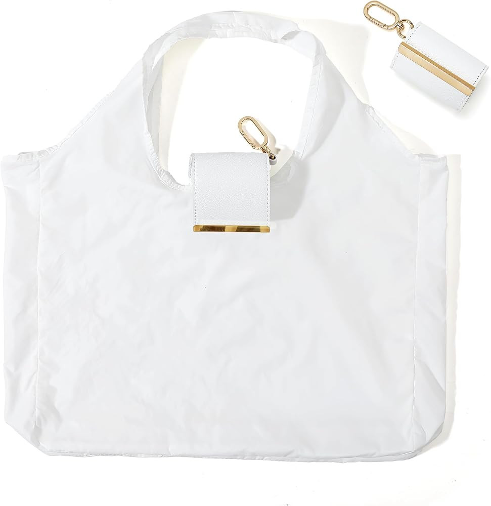 Foldable Key Chain Tote Bag Reusable Grocery Nylon Travel Mini Bags | Amazon (US)