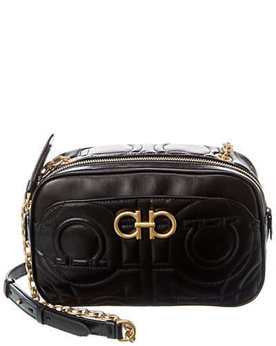 Salvatore Ferragamo Gancini Quilted Leather Camera Bag | Ruelala
