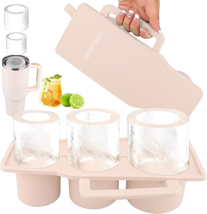 Silicone Ice Cube Tray with Lid for 30-40 oz Tumbler Cups, Easy Release Ice Cube Mold for Freezer... | Amazon (US)