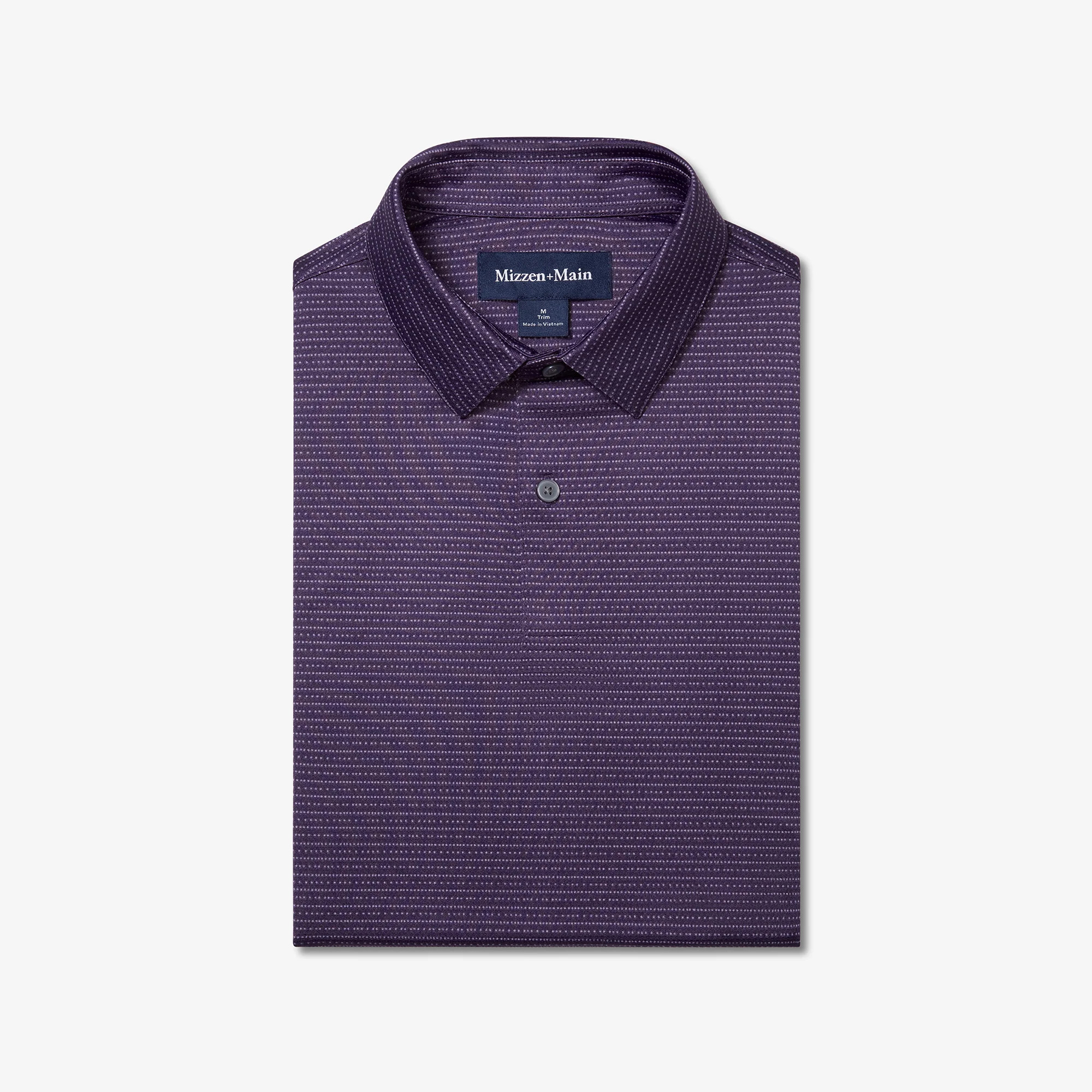 Halyard Polo - Passion Purple Dot Stripe | Mizzen + Main