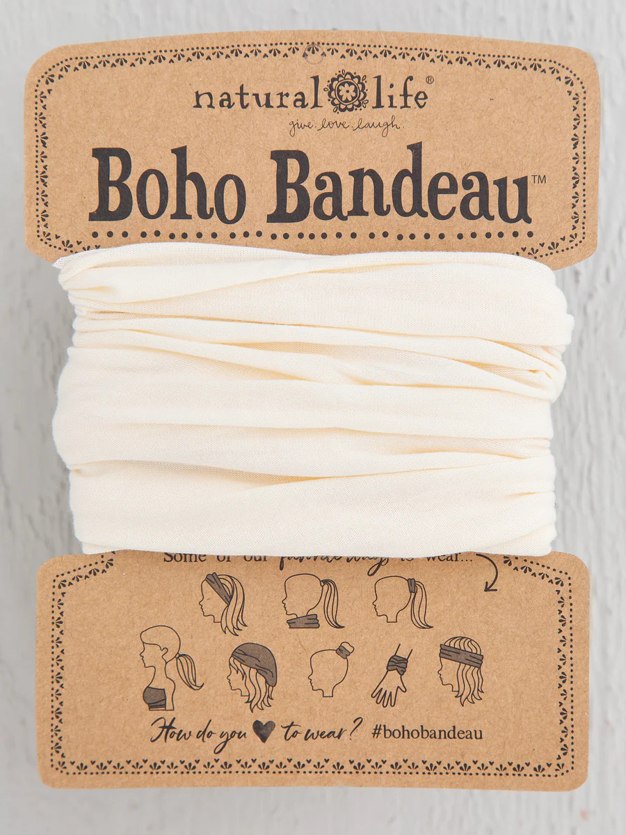 Full Boho Bandeau® Headband - Cream | Natural Life