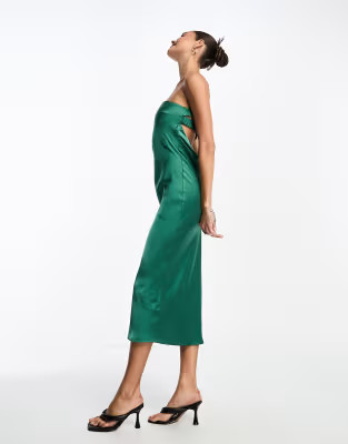 Pretty Lavish strapless midaxi dress in emerald | ASOS | ASOS (Global)