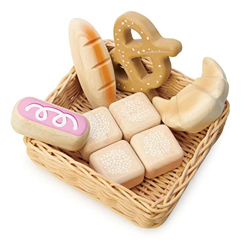 Tender Leaf Toys - Bread Basket - Pretend Food Play Supermarket Shopping Game Accessories Educational Learning Toys for Children 3+ | Amazon (US)