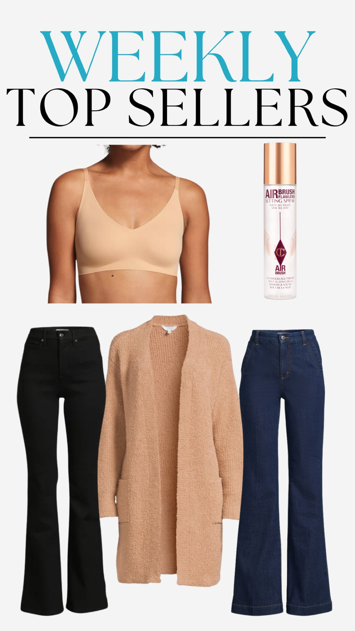 weekly top sellers, true & co bra, bra, target, time & true cardigan, cardigan, chunky cardigan, walmart fashion, walmart sweater, jeans, sofia jeans, walmart jeans, setting spray, flawless setting spray 

#LTKbeauty #LTKfindsunder50 #LTKstyletip