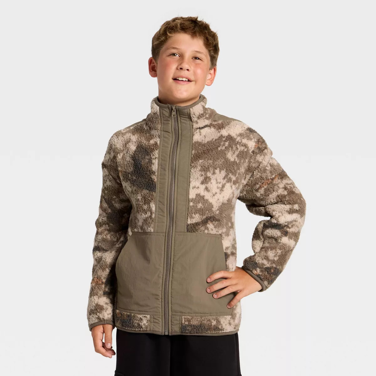 Boys' Faux Shearling Fleece Zip-Up Jacket - art class™ | Target