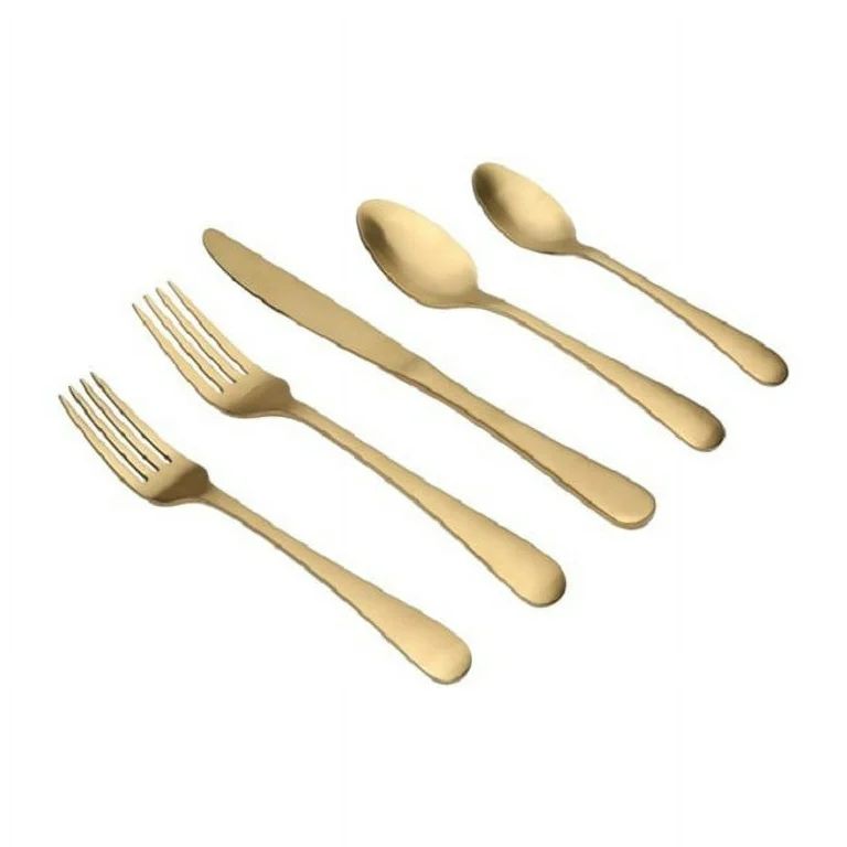 Better Homes & Gardens 20 Pieces Arlo Gold Flatware Set with Matte Finish, Service for 4 | Walmart (US)