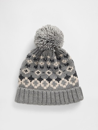 Fair Isle Poof Beanie | Gap Factory