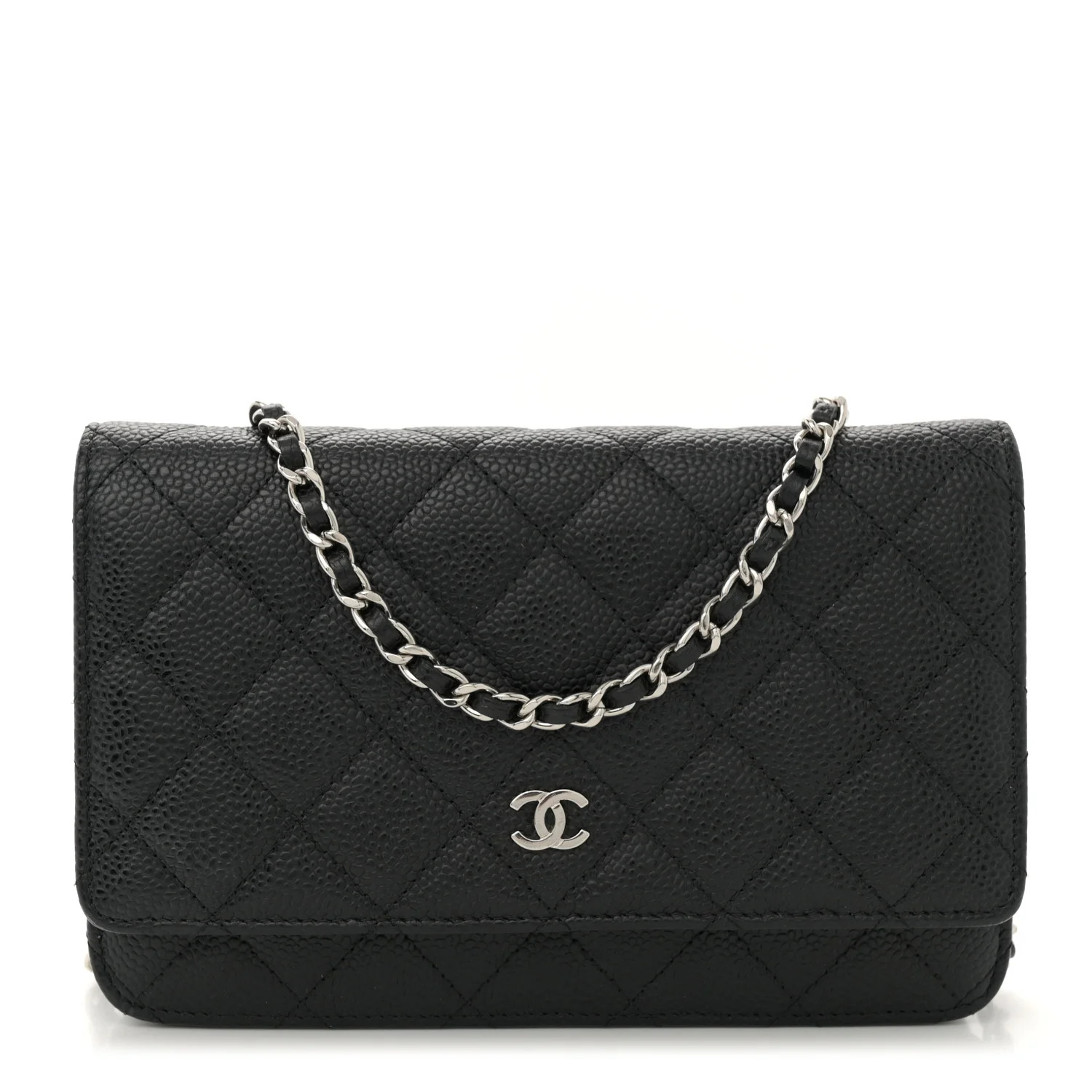 Chanel Caviar Quilted Wallet On Chain WOC Black 1751377 | FASHIONPHILE (US)