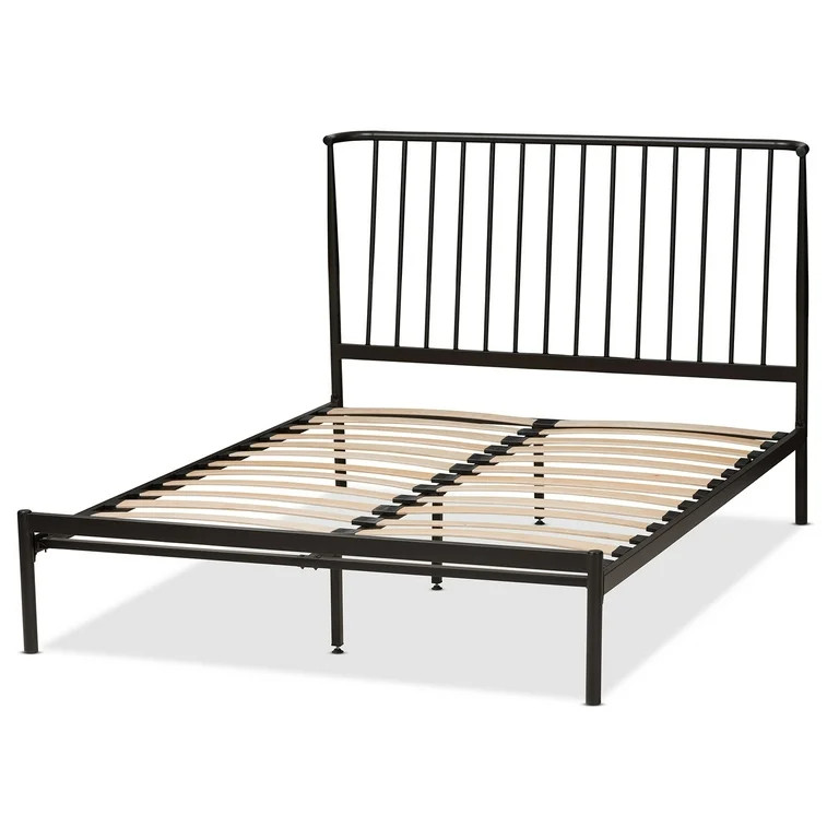 Baxton Studio Sabine Modern and Contemporary Black Finished Metal Platform Bed, Full | Walmart (US)