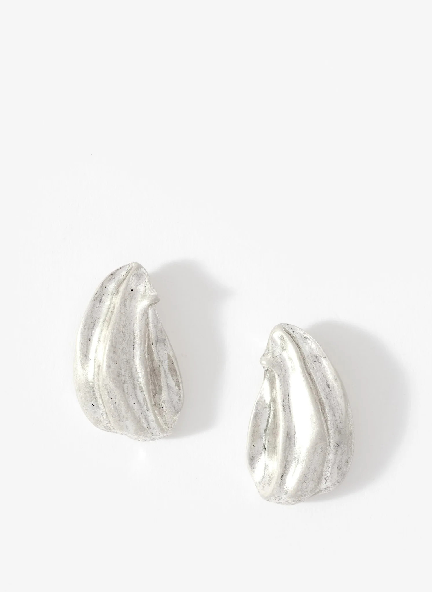 Silver Tone Textured Stud Earrings | Mint Velvet
