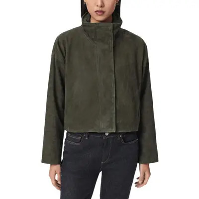 AllSaints Ryder Suede Jacket in Fawn Brown at Nordstrom, Size Large | Nordstrom