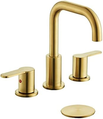 TimeArrow TAF830E-PB 2 Handle 8 inch Widespread Bathroom Sink Faucet with Pop-Up Drain, Brushed G... | Amazon (US)