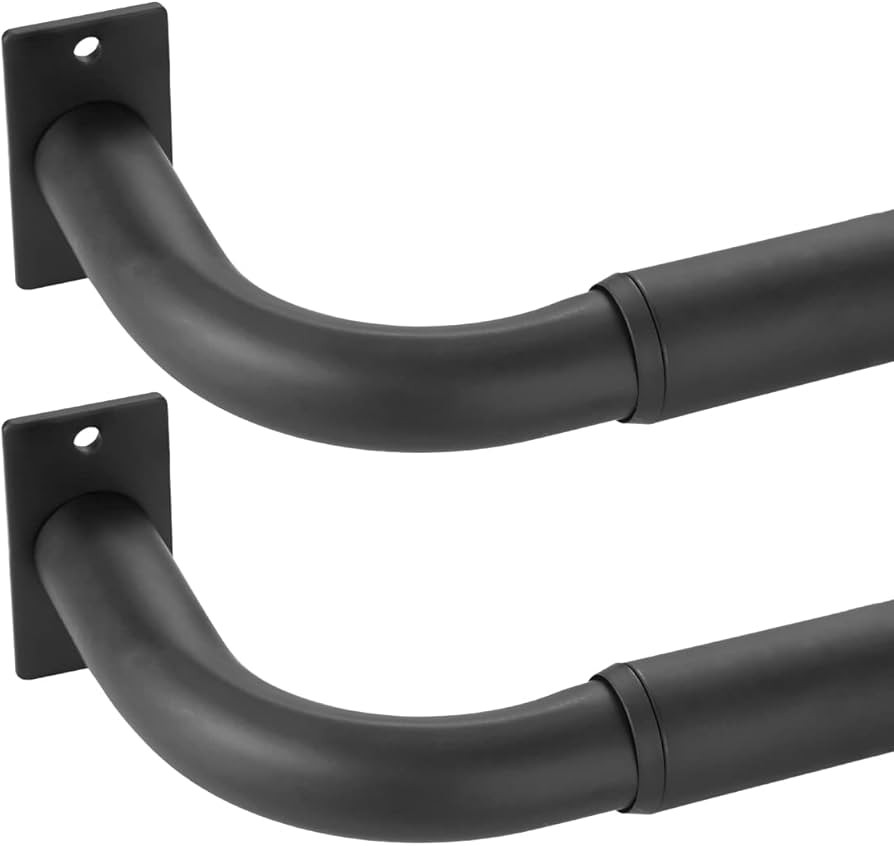 Curtain Rods for Windows 28 to 48 Inches 2 pack, 1 Inch Diameter Metal Wrap Around Window Curtain... | Amazon (US)