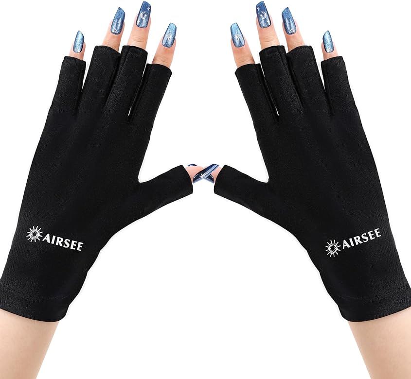 AIRSEE Anti UV Gloves for Nail Lamp, Professional UPF50+ UV Protection Gloves for Manicures Nail ... | Amazon (US)