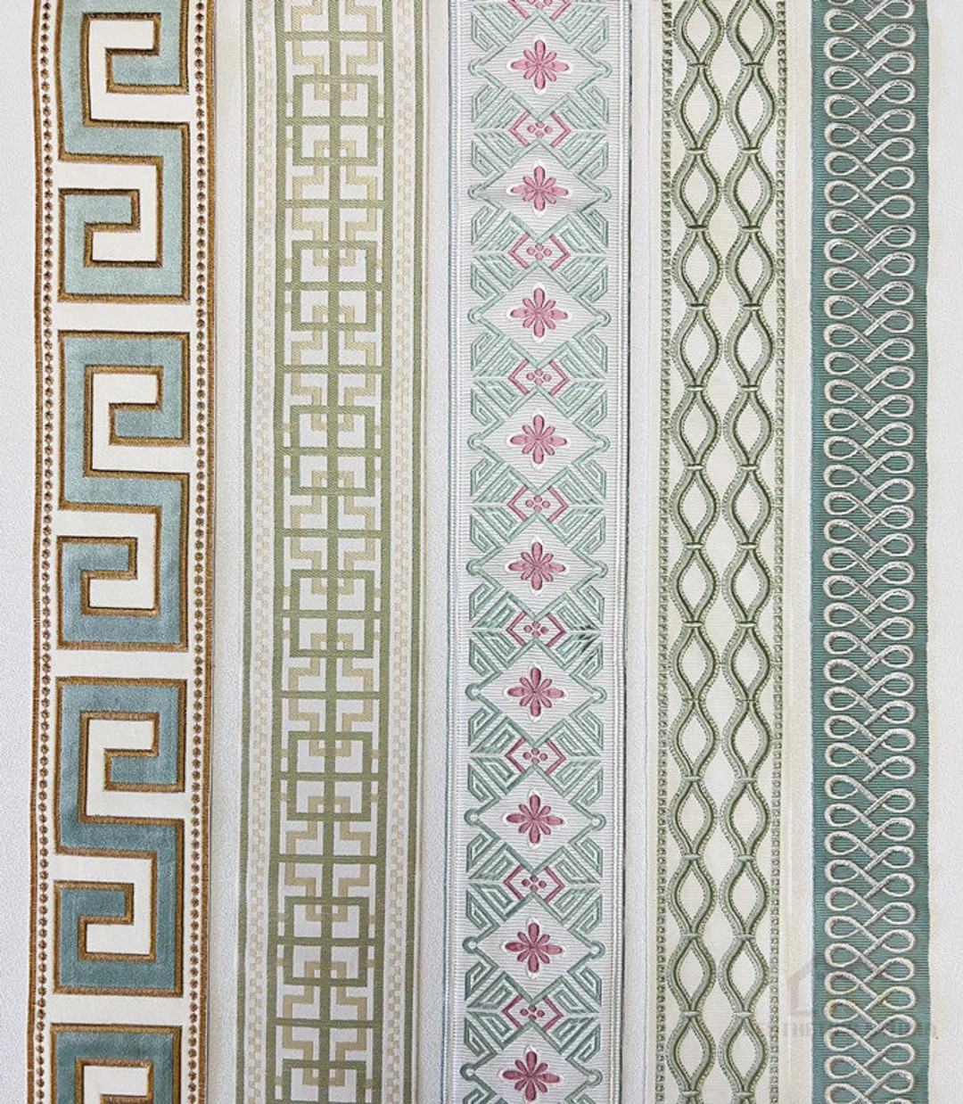 Light Green/Green Collection Curtain Trim Jacquard Trim Embroidery Tape Decorative Fabric Trim fo... | Etsy (US)
