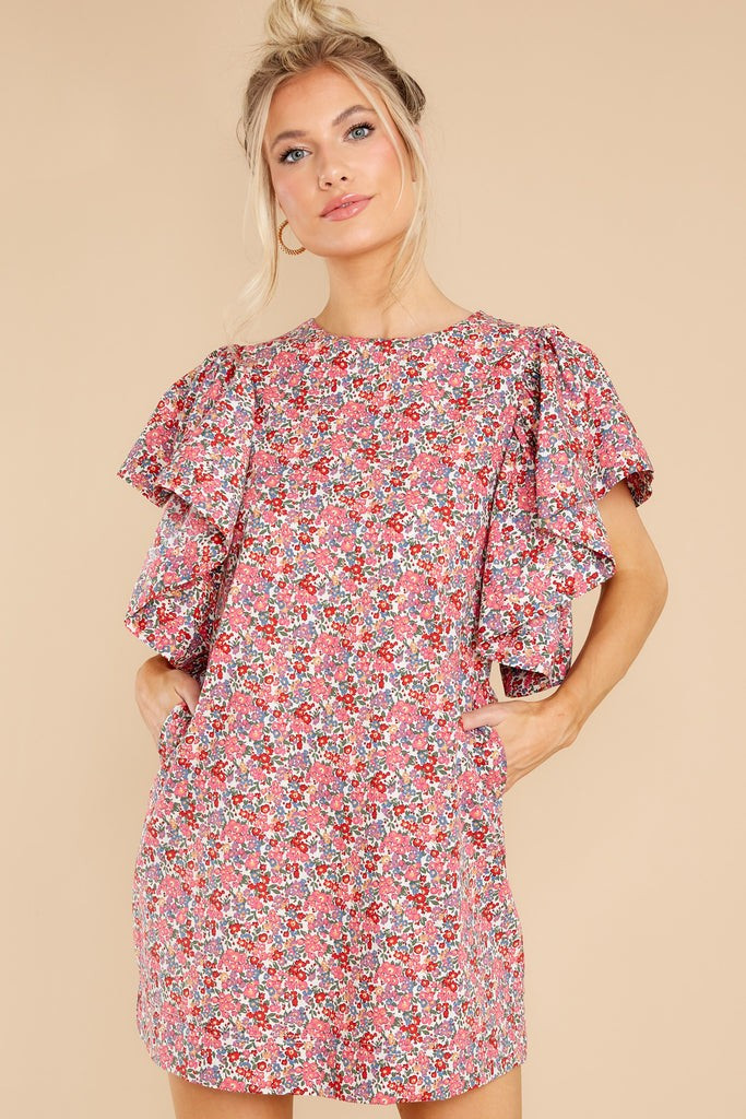 Pulling Heartstrings Red Floral Print Dress | Red Dress 
