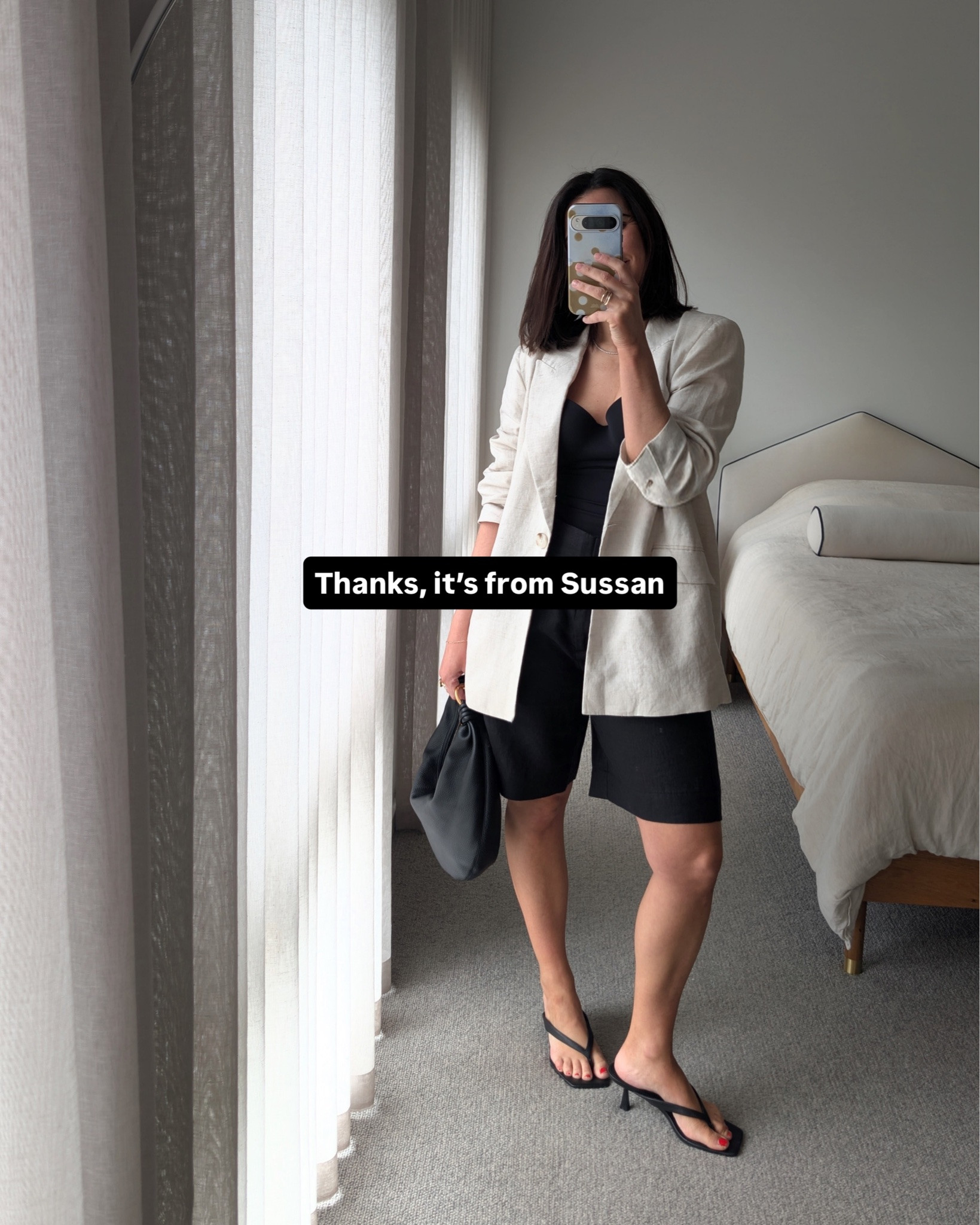 Thanks… it’s from @sussanfashion 

Safe to say when this PR parcel arrived it went straight on. Such great pieces at affordable prices ($109.95 for the blazer and $69.95 for the shorts).

@sussanfashion was once a goto for basic tanks but they stopped making some of my favourite shapes. I’m happy to report back that the tanks are back, they are fabulous and affordable (I do recommend sizing down!).. I am off to purchase the v-neck in all 3 colours).

Affordable fashion, quality fabrics… we love to see it! 

The short have a tailored waist at the front but it’s party time at the back with an elastic waist too!

Wearing a small in the tank (need an XS)
Wearing a 10 in the shorts (I’m currently a 10) and these run bigger in the waist if you want to wear them high waist. 
Wearing a 10 jn the blazer (perfect for an oversized fit, if you prefer a neater fit, size down).