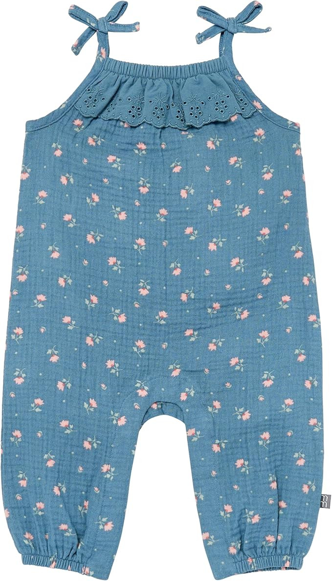 Modern Moments by Gerber Baby Girls' Self Eyelet Ruffle Long Leg Romper | Amazon (US)