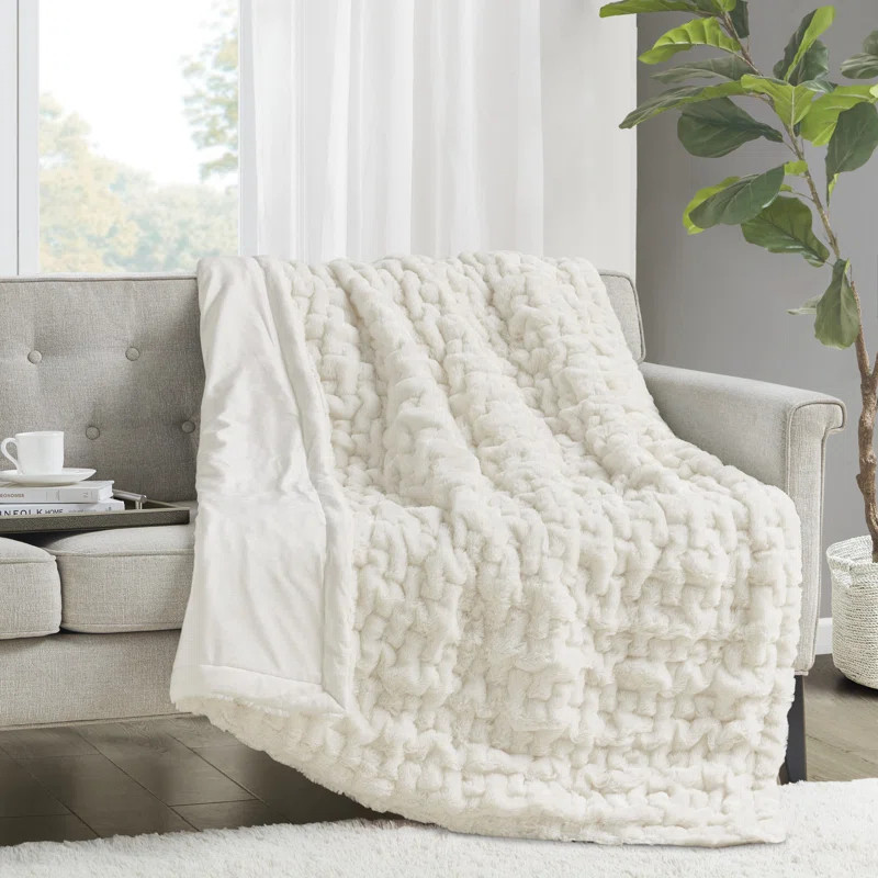 Ruched Fur Throw | Wayfair North America