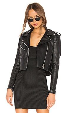 Understated Leather Mercy Cropped Jacket in Black from Revolve.com | Revolve Clothing (Global)