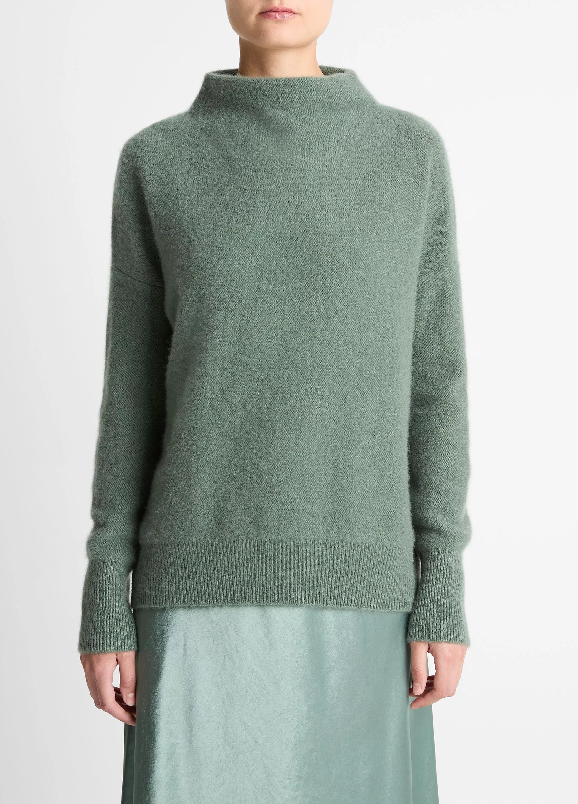 Plush Cashmere Funnel-Neck Sweater | Vince LLC