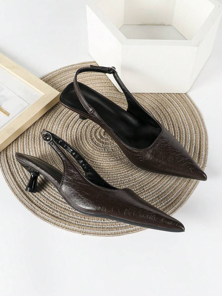 Sling Back Kitten Heels | SHEIN