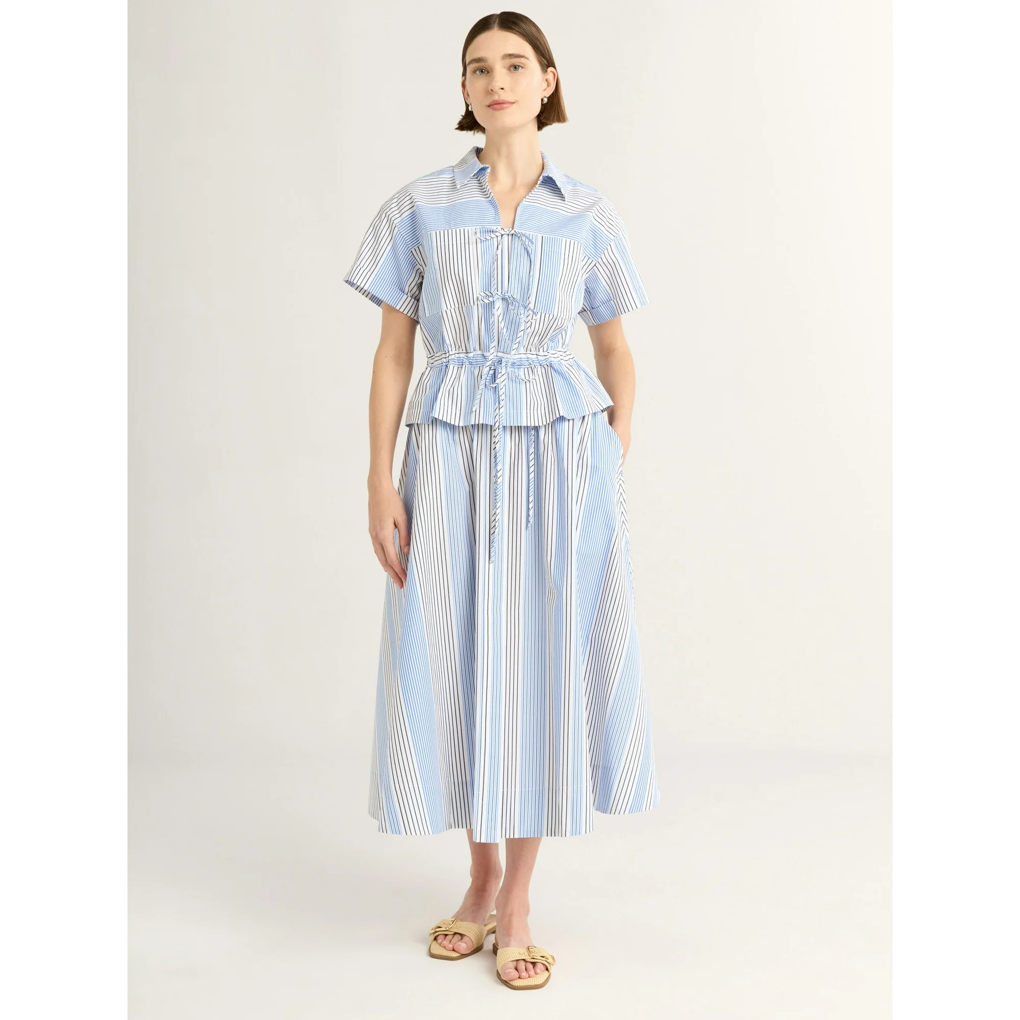 Free Assembly Women's and Women's Plus  Tie Front Cotton Maxi Skirt, XS-4X | Walmart (US)