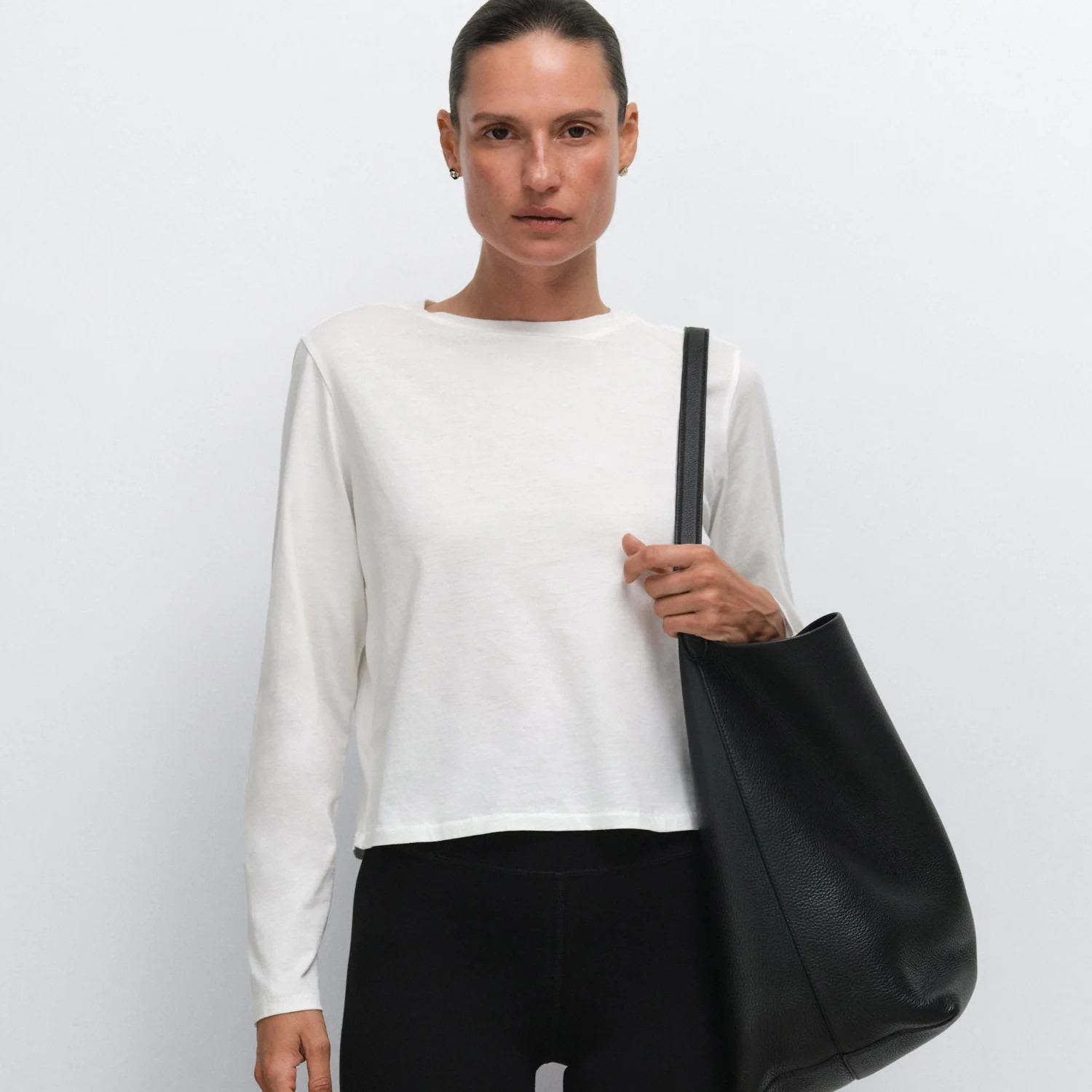 Organic Pima Long Sleeve Tee - TRUE WHITE / M | MATE The Label