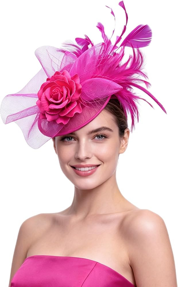 KERITANE Fascinators Hat Tea Party Vintage Feather Fascinator with a Headband and a Clip for Girl... | Amazon (US)