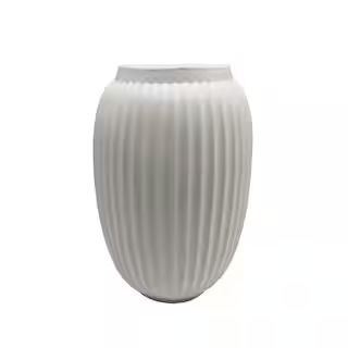9" White Geometric Fluted Ceramic Vase by Ashland® | Michaels Stores