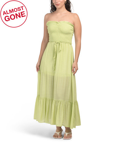 Strapless Maxi Dress With Rope Belt | TJ Maxx