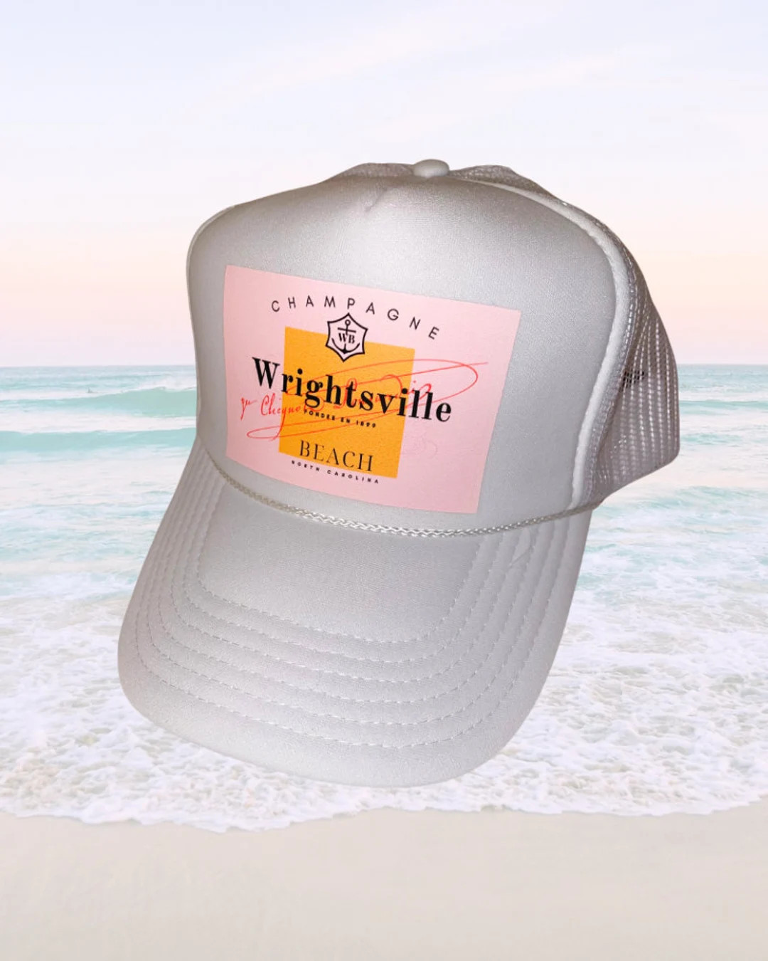 Wrightsville Beach Champagne White Trucker Hat Wilmington - Etsy | Etsy (US)