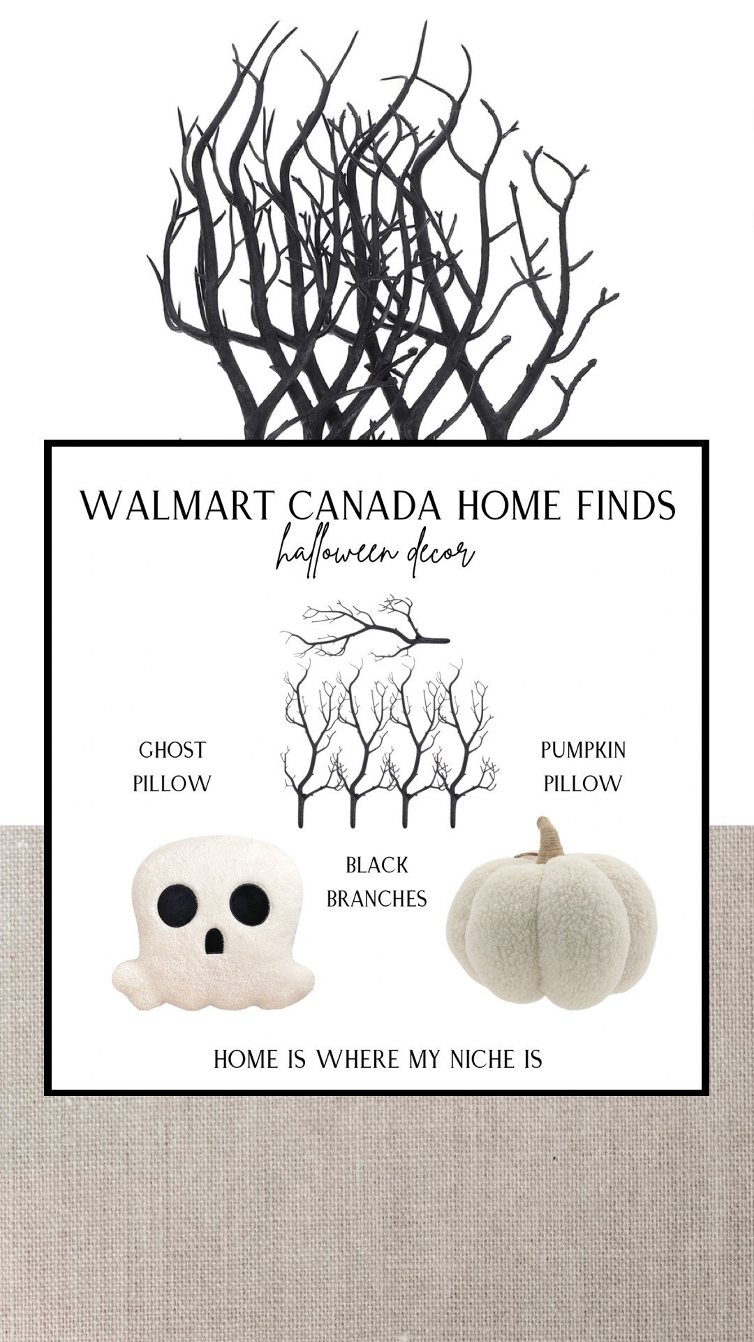 H O M E / Halloween decor finds from Walmart Canada 

+ black branches
+ ghost pillow 
+ sherpa pumpkin pillow

#LTKkids #LTKcasa #LTKcanada