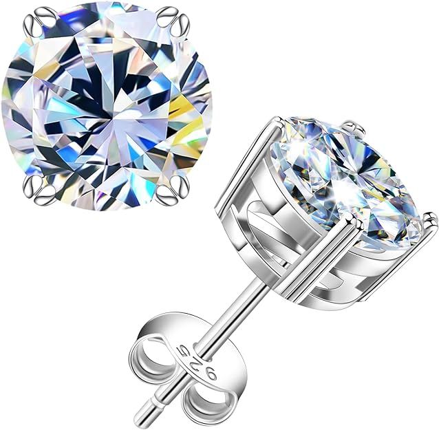 leejory Diamond Earrings 18K White Gold Vermeil 925 Sterling Silver Moissanite Earrings 0.6ct-4ct... | Amazon (US)