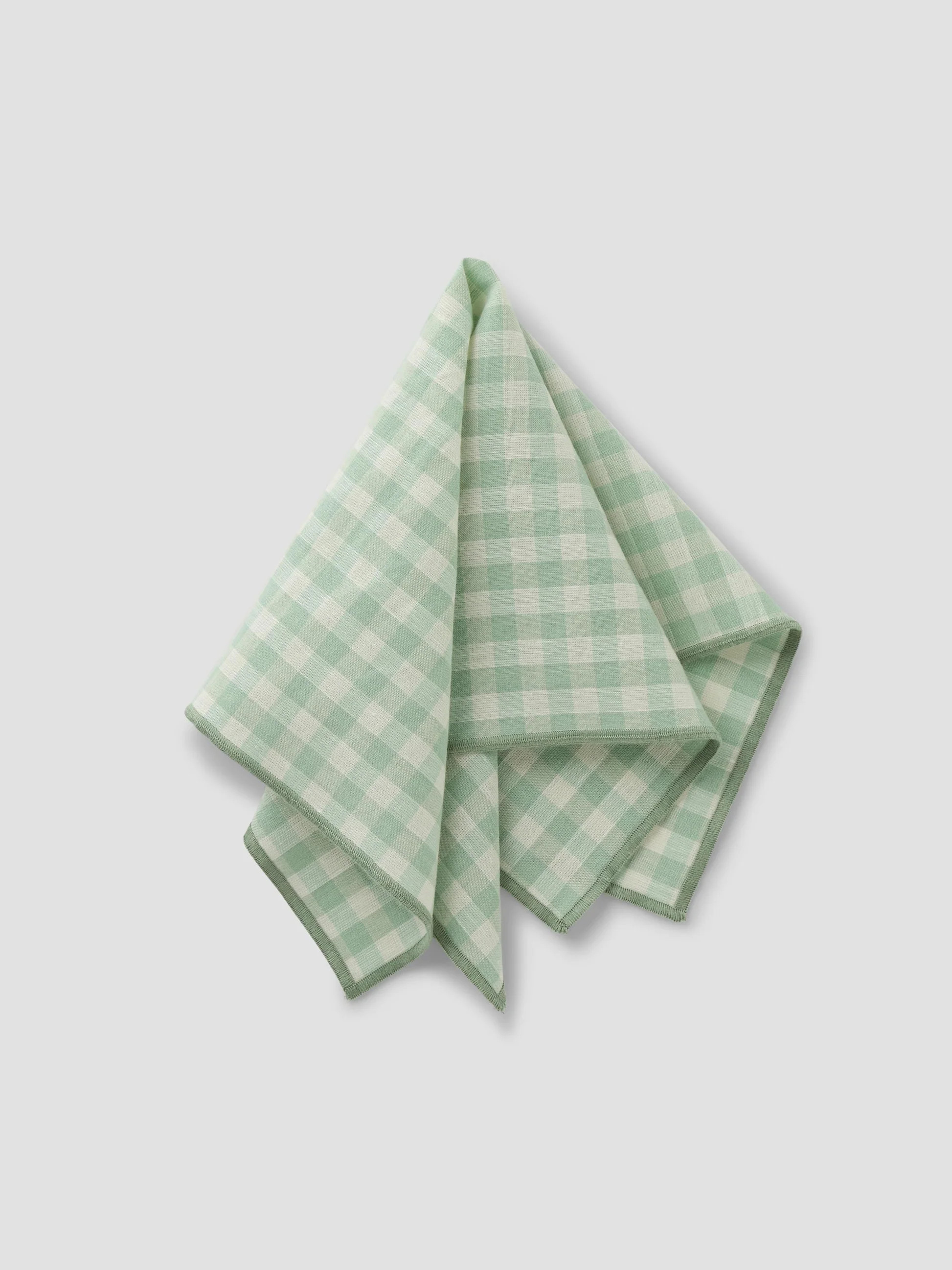 Sage Green Gingham Linen Blend Napkins Set of 4 | Piglet