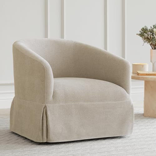 KISLOT Swivel Accent Chair Modern Barrel Armchair for Bedroom Nursery Reading Waiting Living Room, 22-inch Wide Seat, Sand | Amazon (US)