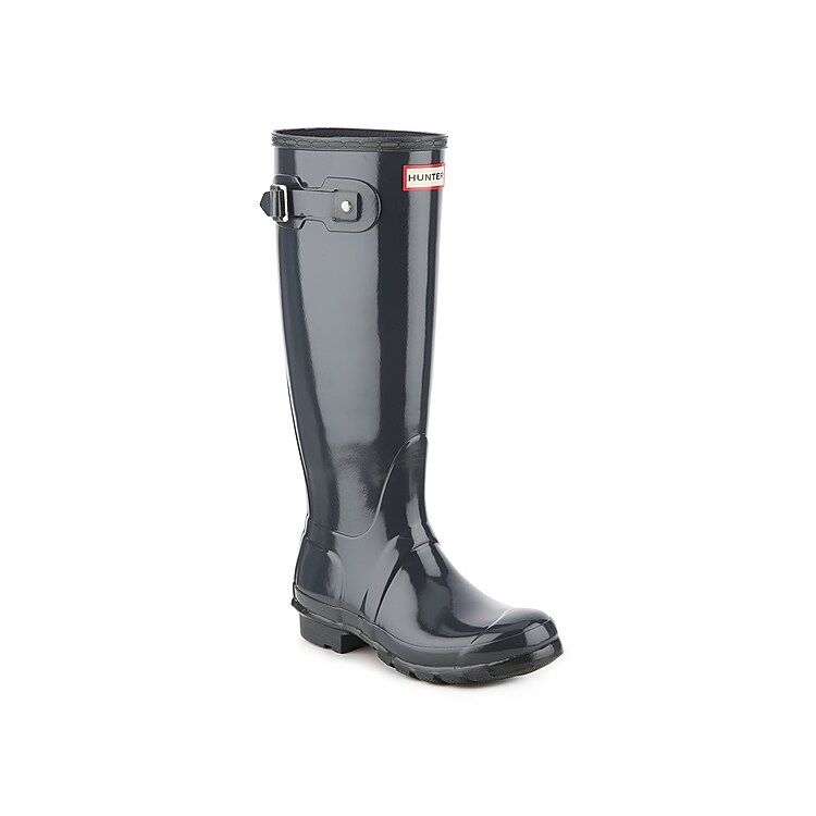 HUNTER Original Tall Gloss Rain Boot - Women's - Dark Slate Grey - Size 8 | DSW