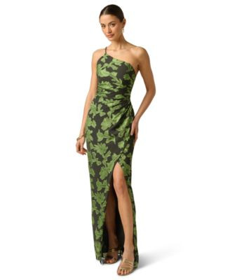 Women's Printed Burnout One-Shoulder Dress | Macy's