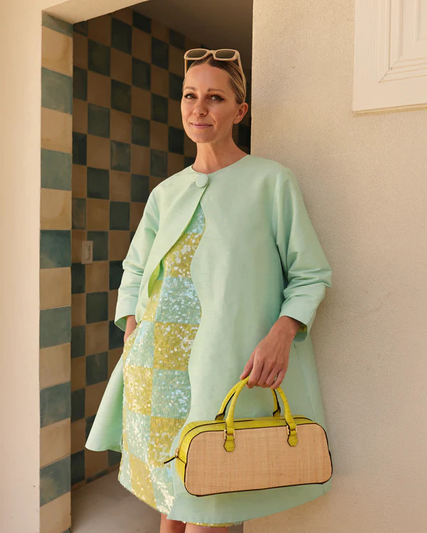 Wave Swing Coat - Mint/Chartreuse | Frances Valentine