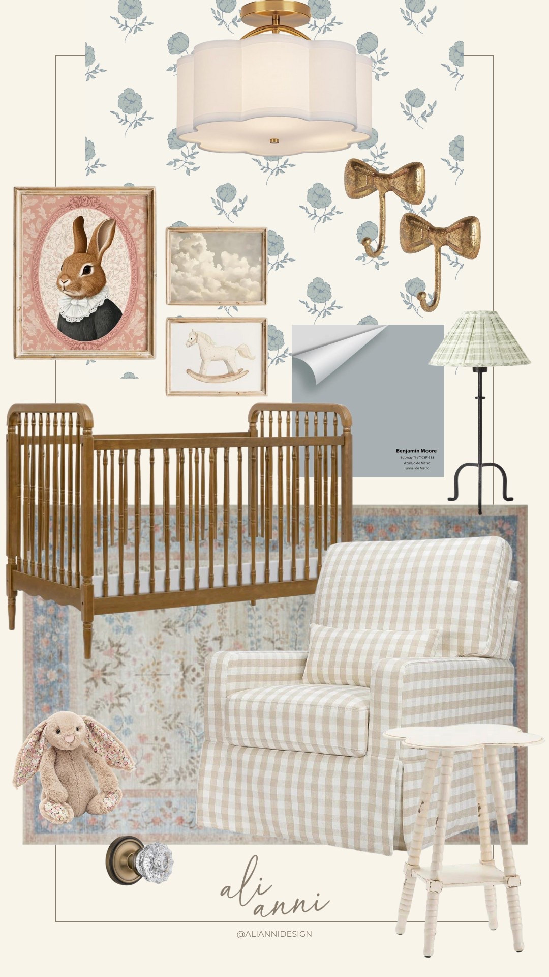 Cute baby nursery with that cozy, cottage feel 🎀

Wallpaper: Elle from Loomwell Home Goods by Ali Anni 
Paint: Benjamin Moore “Subway Tile"

#LTKBaby #LTKHome #LTKKids