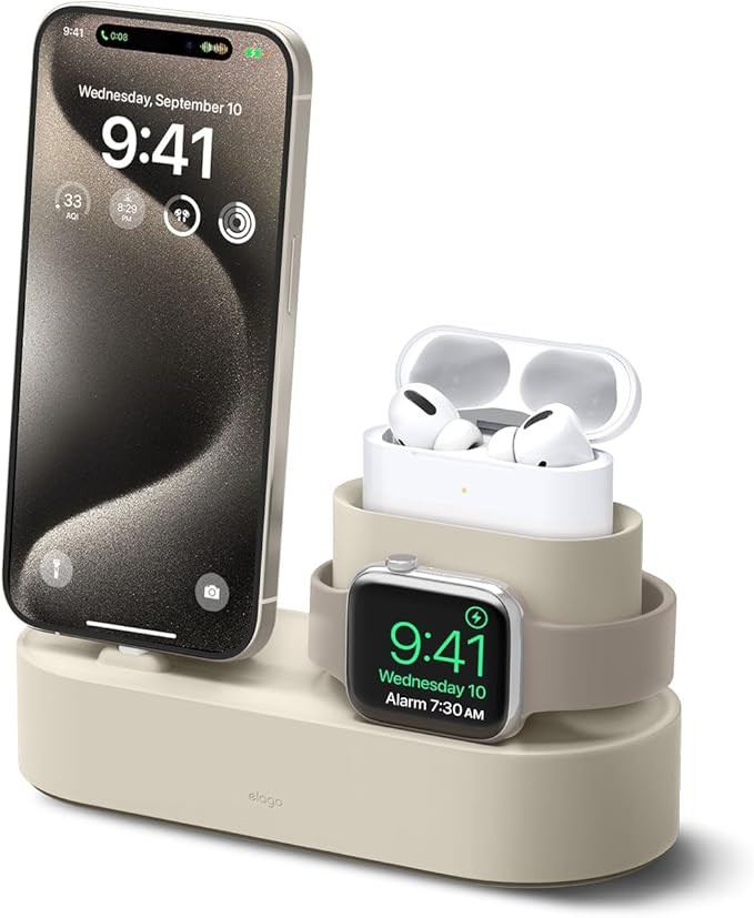 elago 3 in 1 Charging Station Compatible with Apple Watch Series 11/10/9/8/7/6/5/4/3/2/1/SE3/SE2/... | Amazon (US)