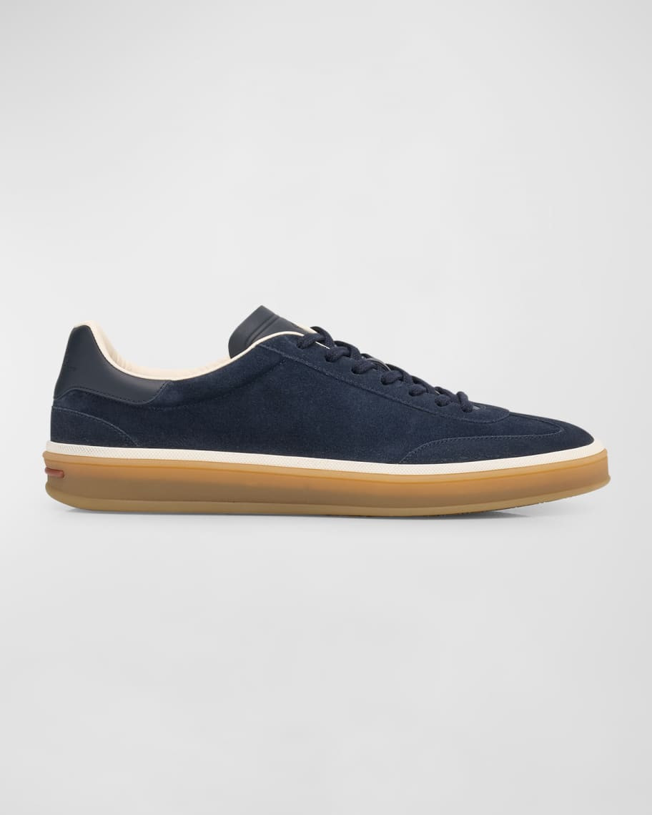 Loro Piana Men's Tennis Walk Suede Low-Top Sneakers | Neiman Marcus