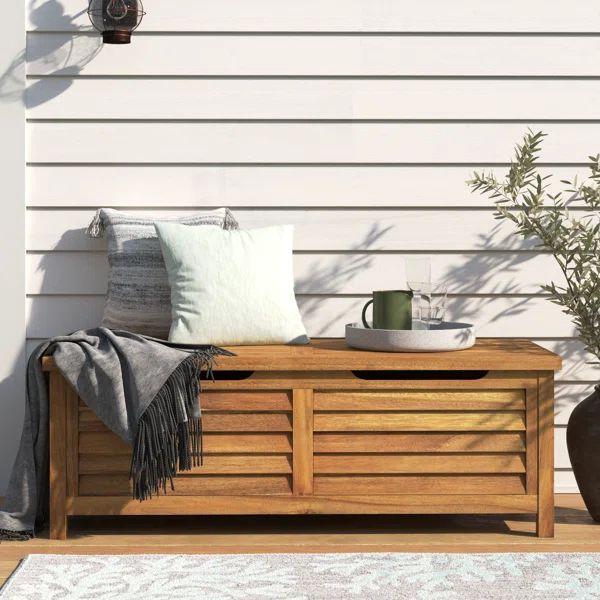 Beachcrest Home™ Anjenette 78.87 Gallons Water Resistant Acacia Solid Wood Deck Box | Wayfair North America